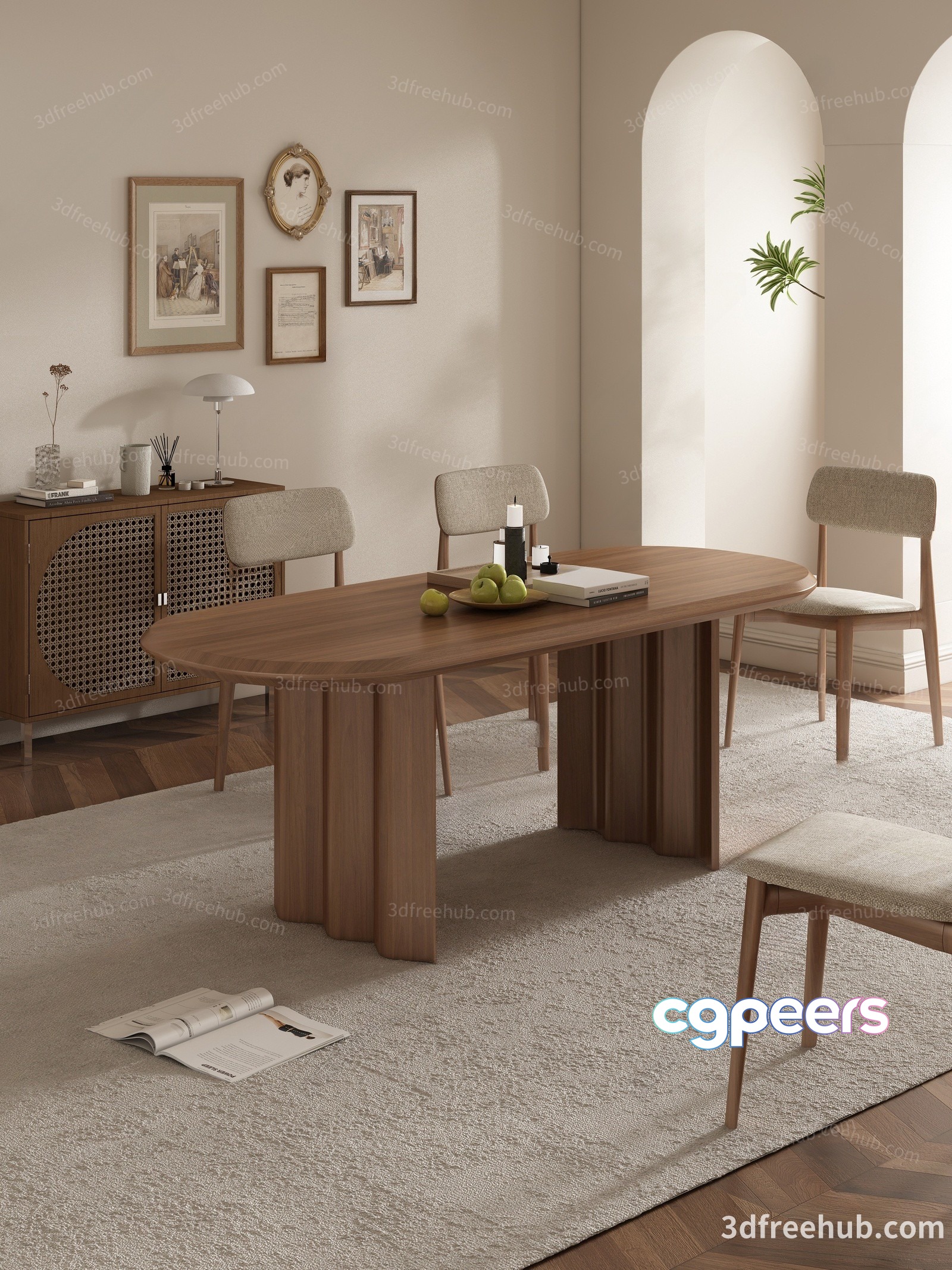 Modern Dining Room 3D Model - 21848 - VRAY Render Modern Dining Room 3D Model - 21848 - VRAY Render