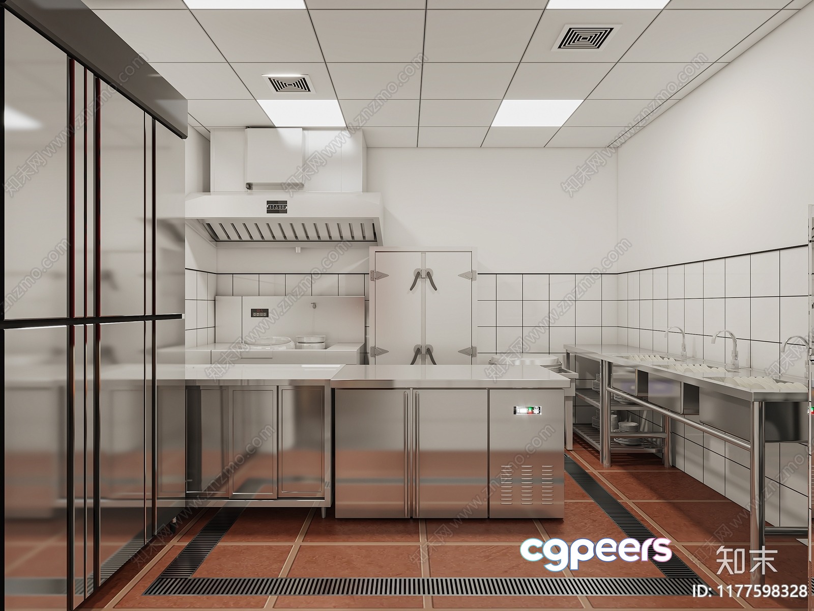 A Modern Kitchen 3D Model - 10522 - VRAY Render