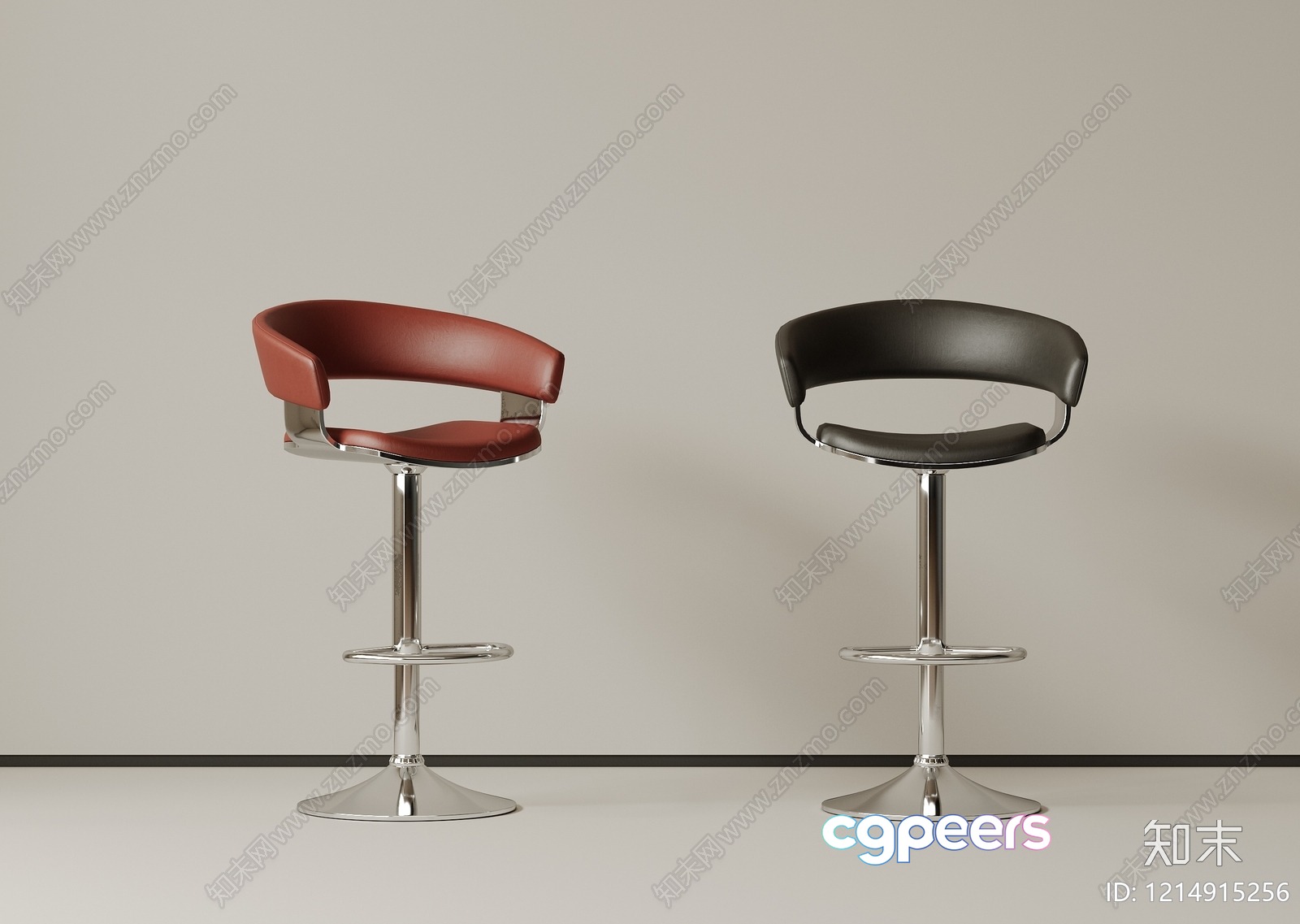 Modern Bar Stools 3D Model - 15175 - VRAY Render