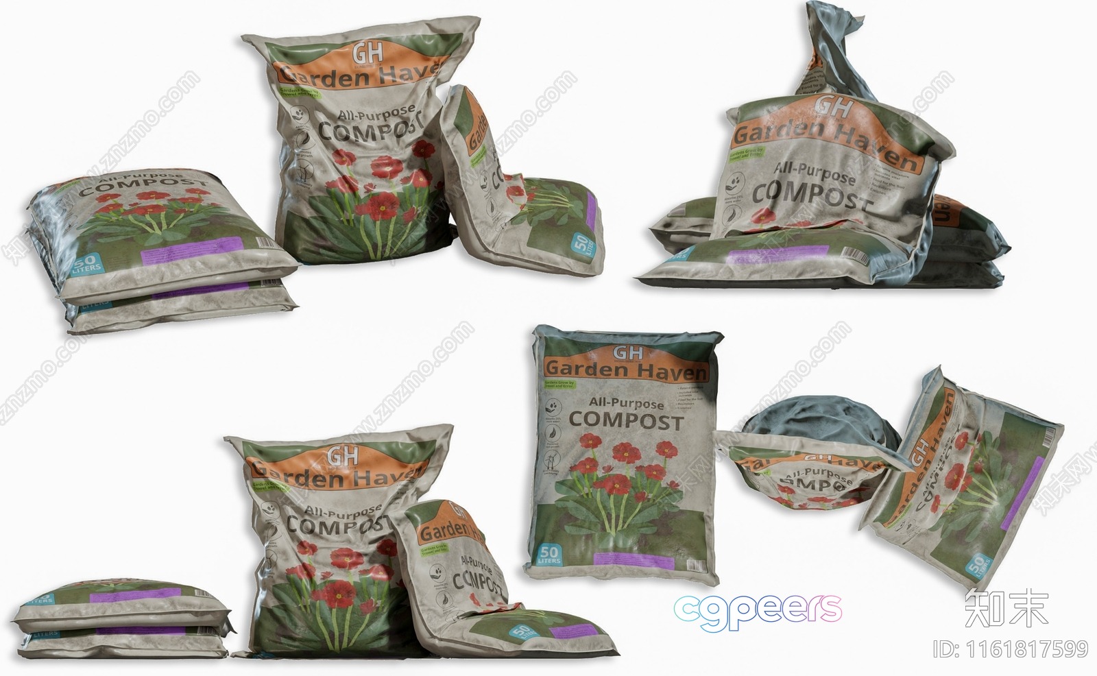 A Bag Of Compost 3D Model - 13986 - VRAY Render