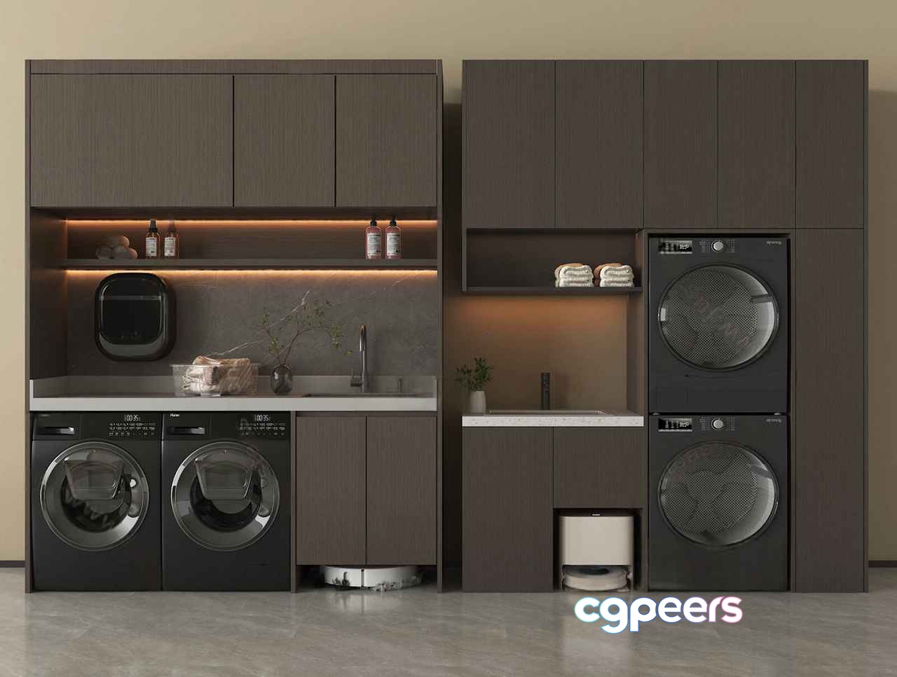 Modern Laundry Room 3D Model - 17582 - VRAY Render Modern Laundry Room 3D Model - 17582 - VRAY Render