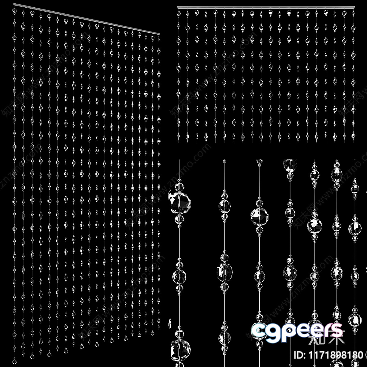 Crystal Curtain With Beads 3D Model - 11540 - VRAY Render