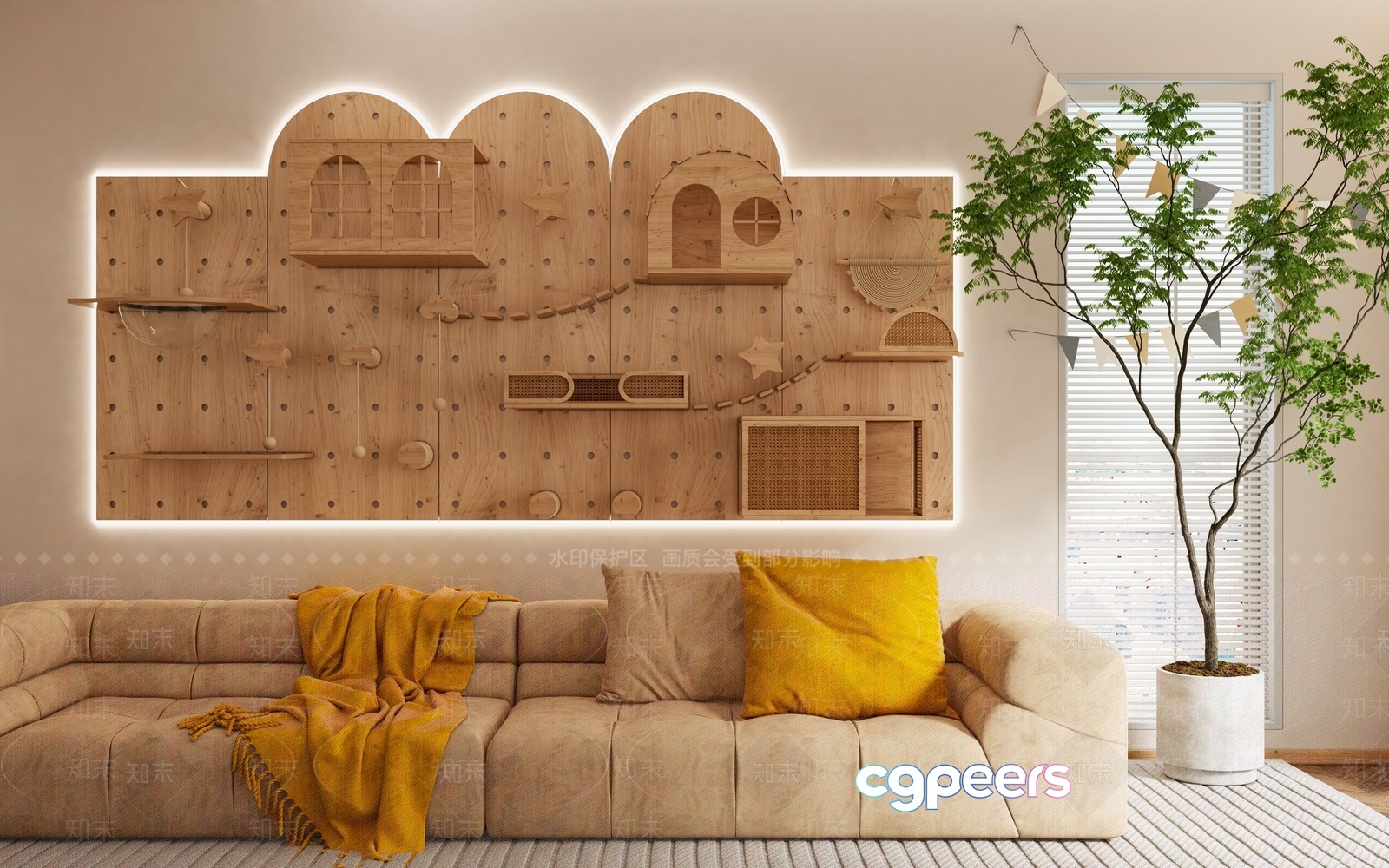 A Beige Couch 3D Model - 11728 - VRAY Render A Beige Couch 3D Model - 11728 - VRAY Render