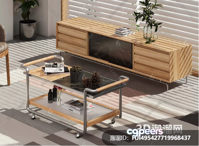Modern Living Room 3D Model - 14250 - VRAY Render