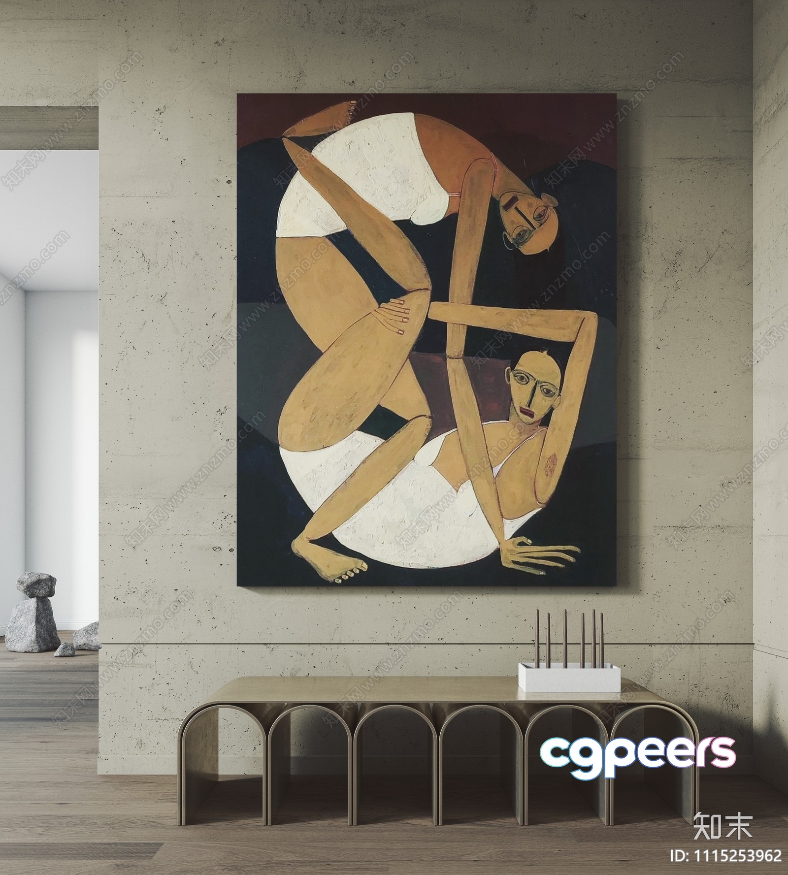 Modern Art Piece 3D Model - 10375 - VRAY Render