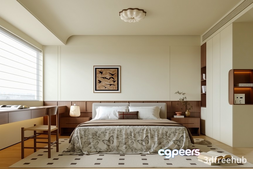 Cozy Modern Bedroom 3D Model - 19339 - VRAY Render Cozy Modern Bedroom 3D Model - 19339 - VRAY Render