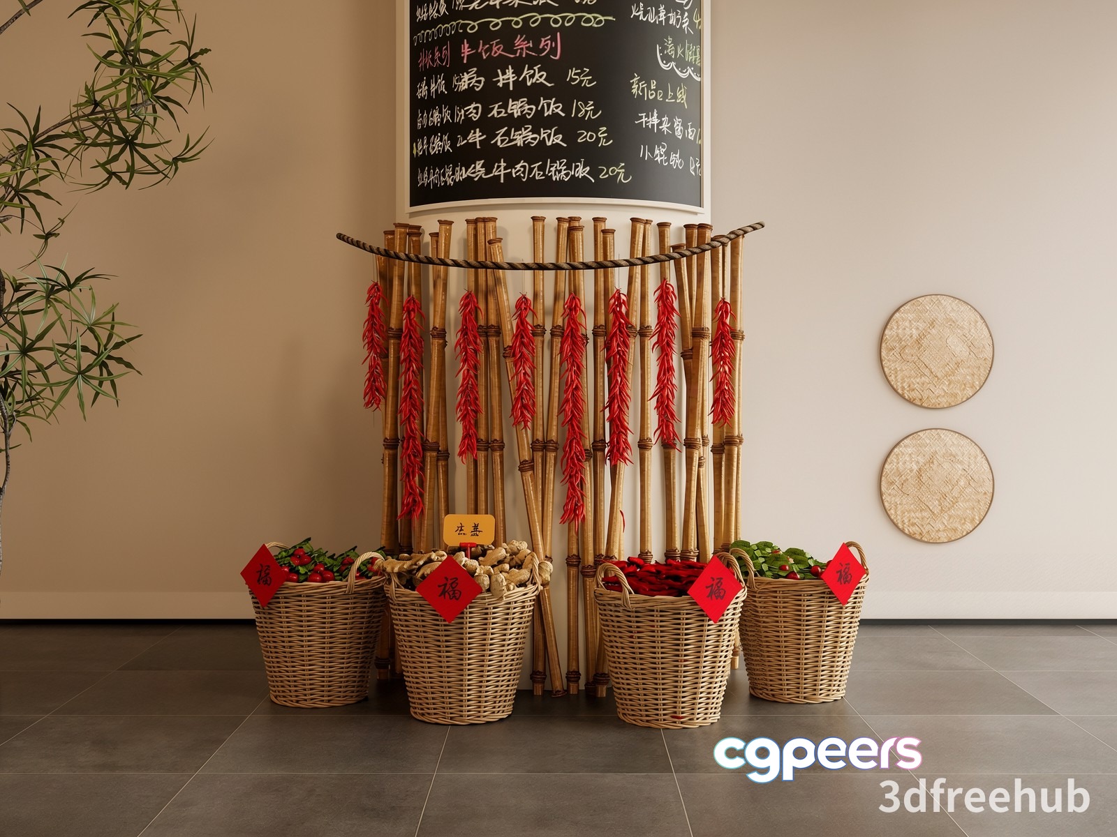 A Decorative Bamboo Stand 3D Model - 19692 - VRAY Render