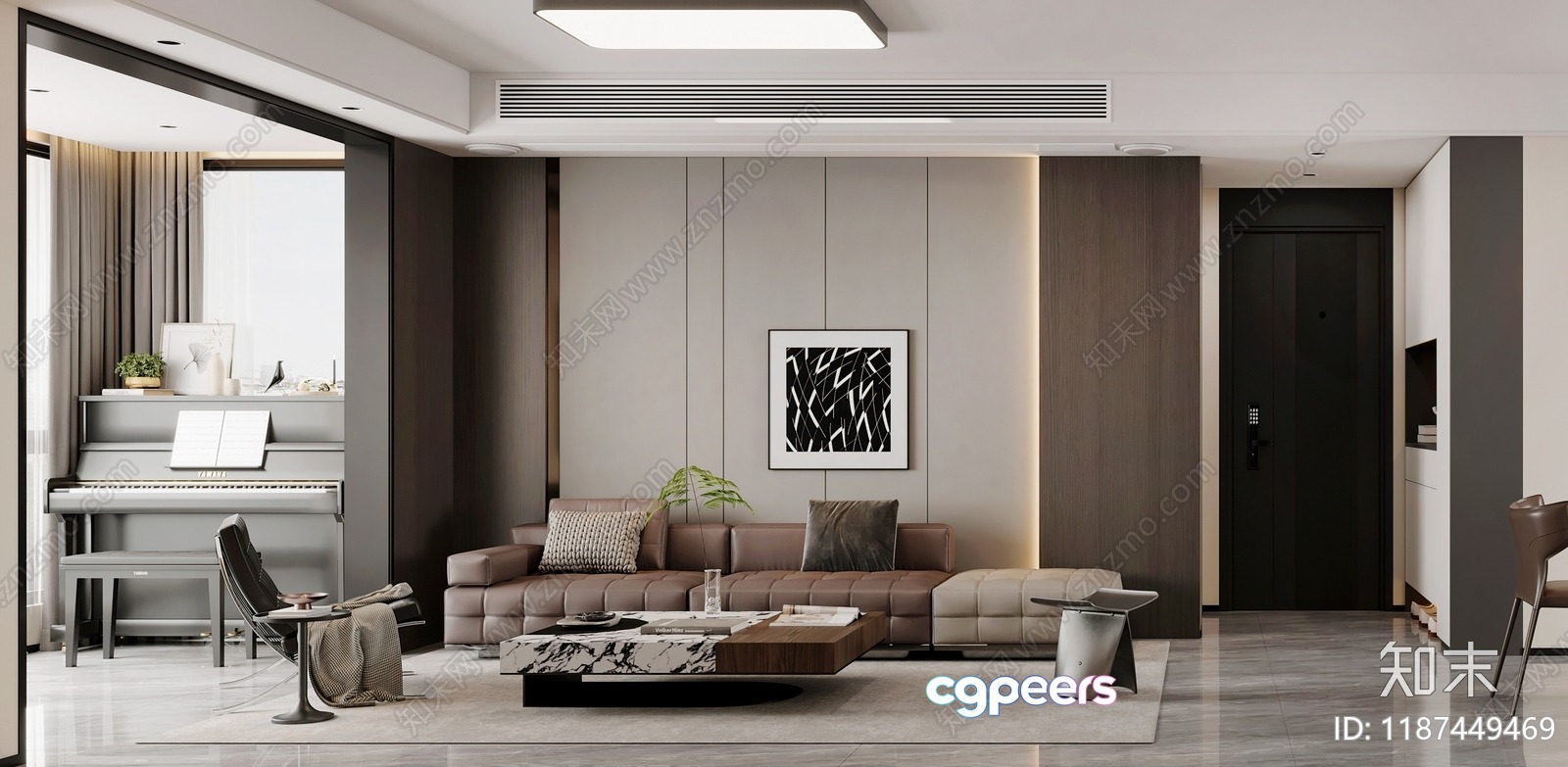 Modern Living Room 3D Model - 12032 - CORONA Render Modern Living Room 3D Model - 12032 - CORONA Render