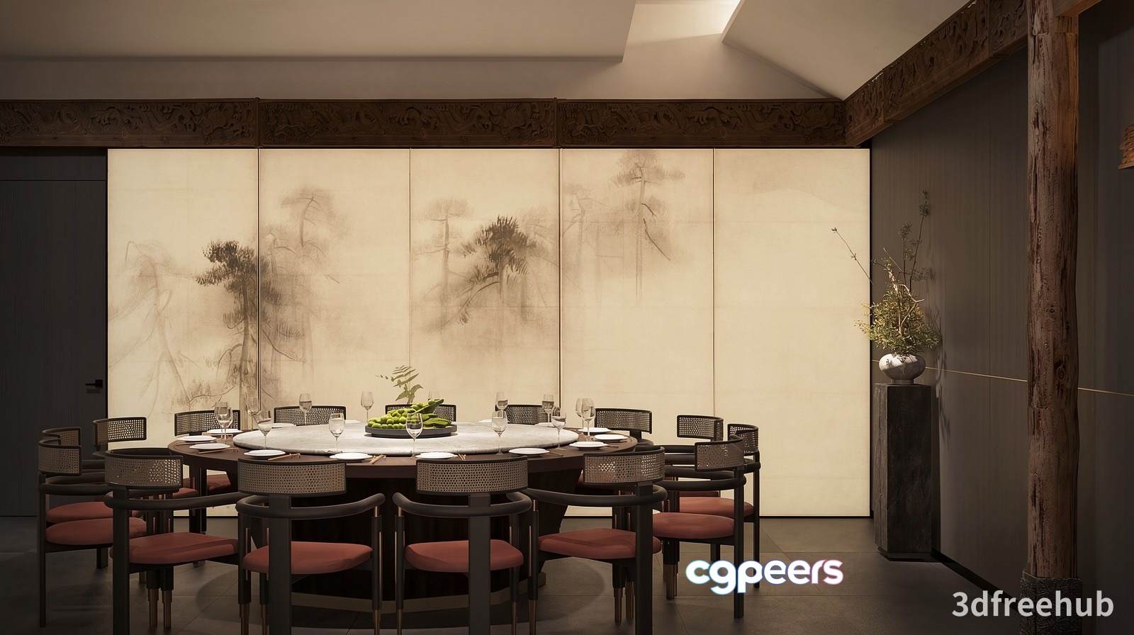 Modern Dining Room 3D Model - 20930 - VRAY Render