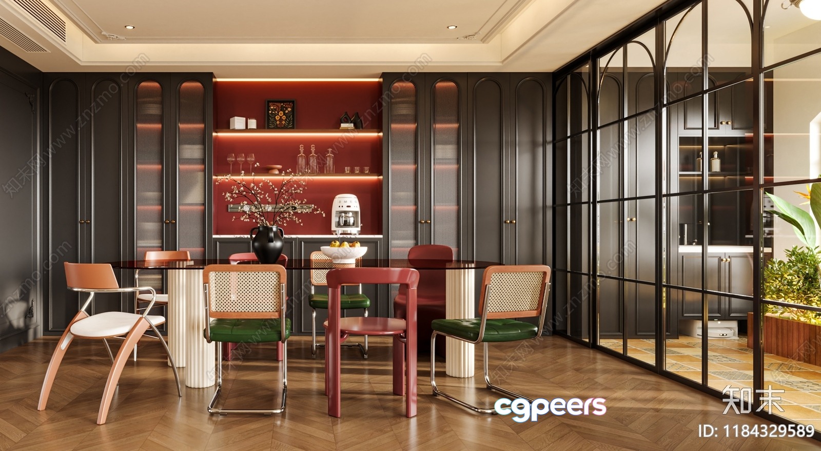 Modern Dining Room 3D Model - 6129 - VRAY Render Modern Dining Room 3D Model - 6129 - VRAY Render