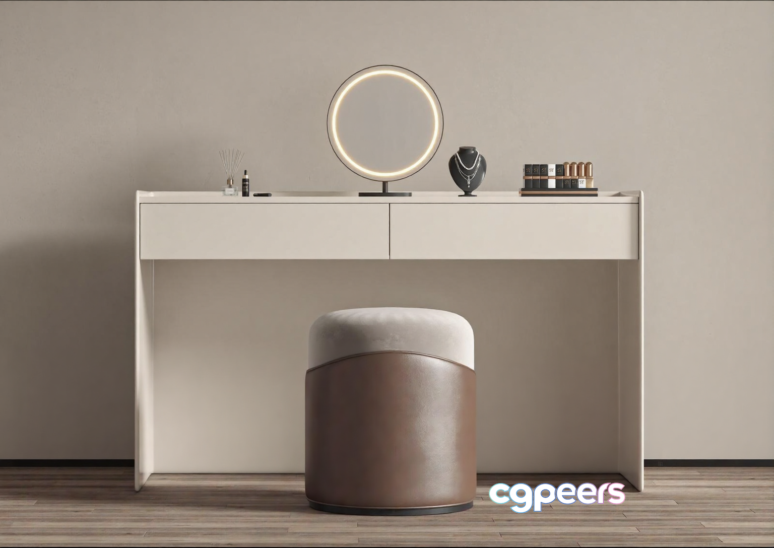 Modern Vanity Table 3D Model - 1093 - VRAY Render