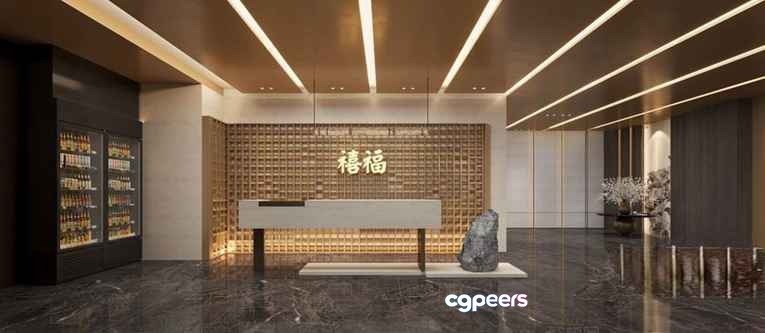 Modern Reception Desk 3D Model - 9602 - CORONA Render Modern Reception Desk 3D Model - 9602 - CORONA Render
