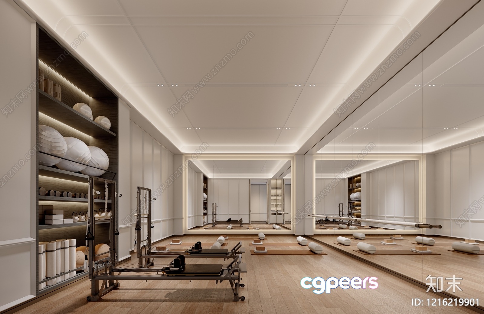 A Pilates Studio With Modern Equipment 3D Model - 13623 - VRAY Render A Pilates Studio With Modern Equipment 3D Model - 13623 - VRAY Render