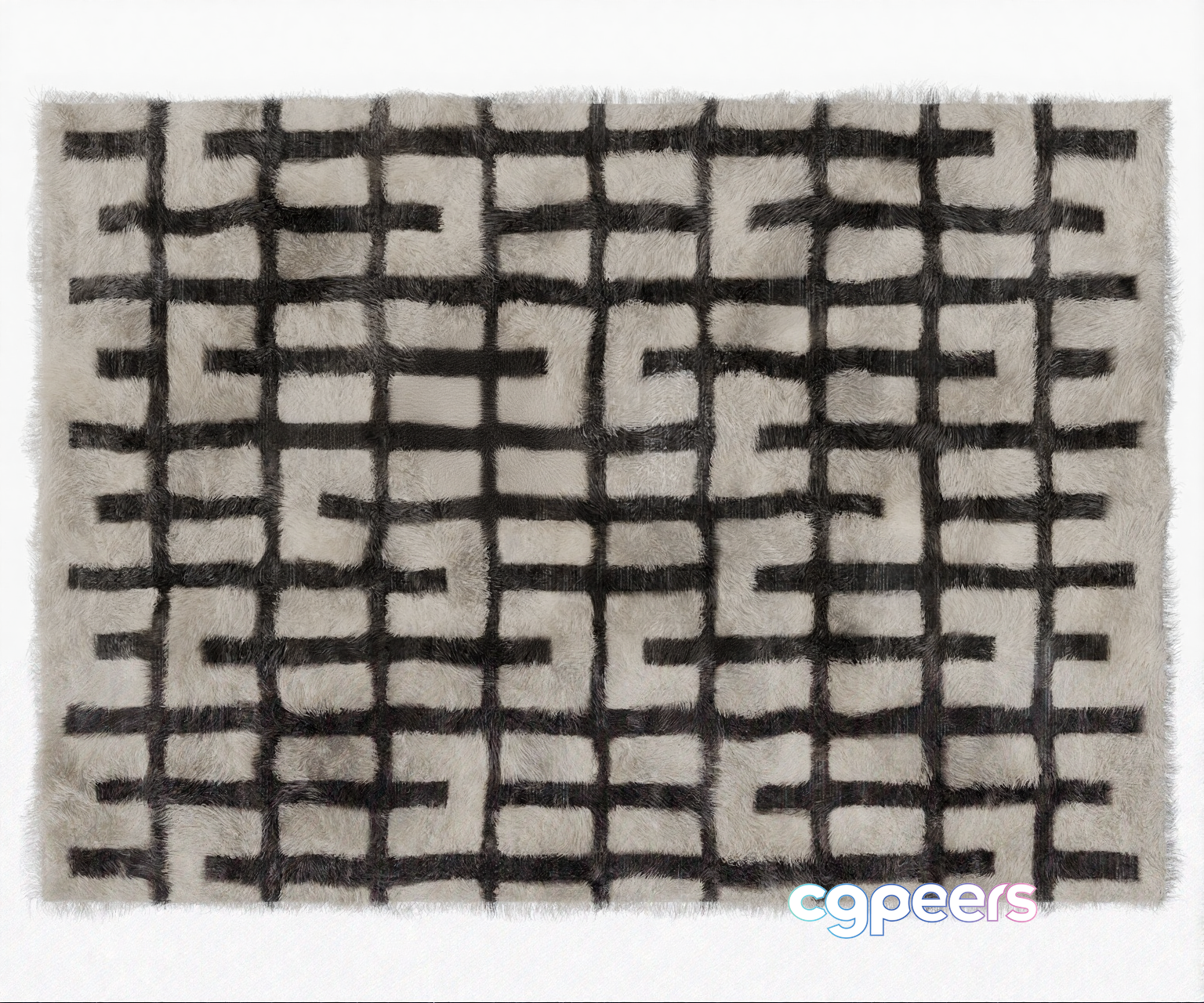 Fuzzy Rug With A Geometric Pattern 3D Model - 2643 - VRAY Render