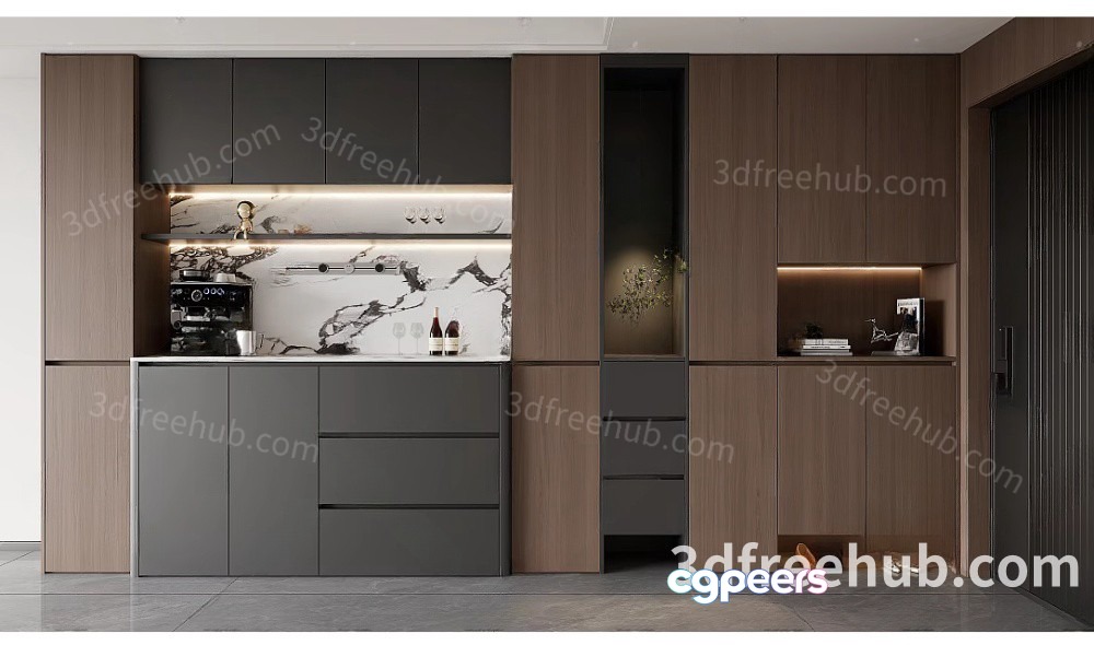 Modern Kitchen 3D Model - 18691 - VRAY Render