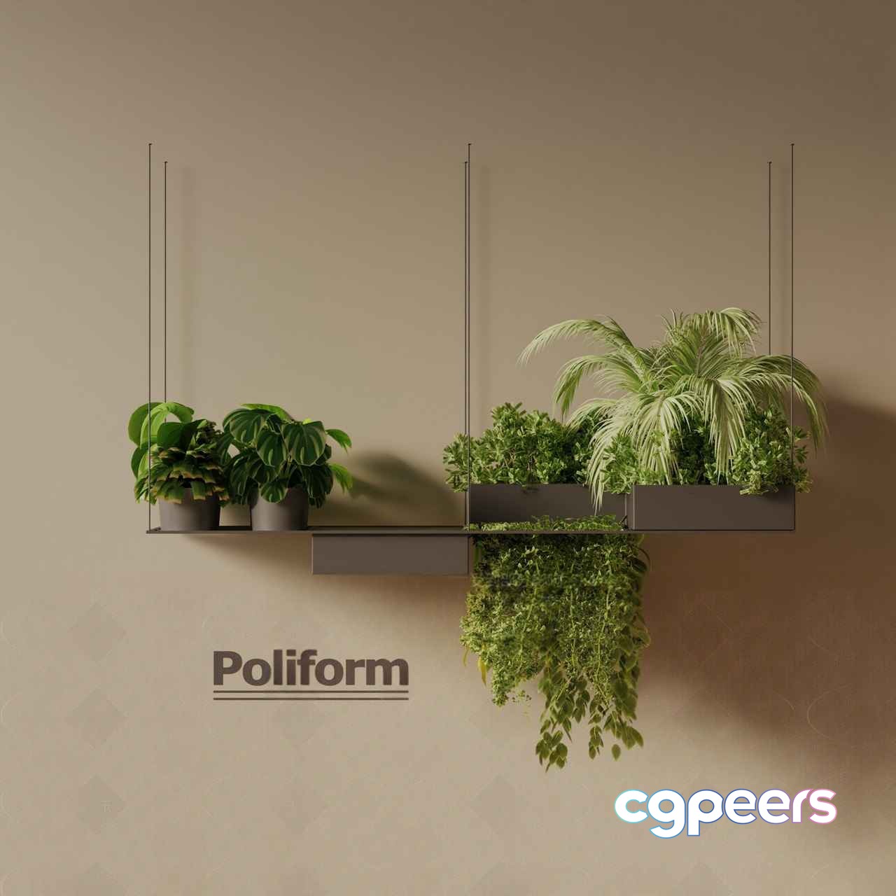 Poliform Planters With Hanging Plants 3D Model - 14297 - VRAY Render Poliform Planters With Hanging Plants 3D Model - 14297 - VRAY Render