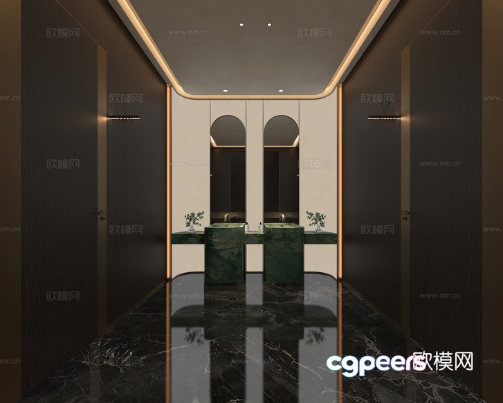 Modern Dark Bathroom 3D Model - 8050 - VRAY Render Modern Dark Bathroom 3D Model - 8050 - VRAY Render