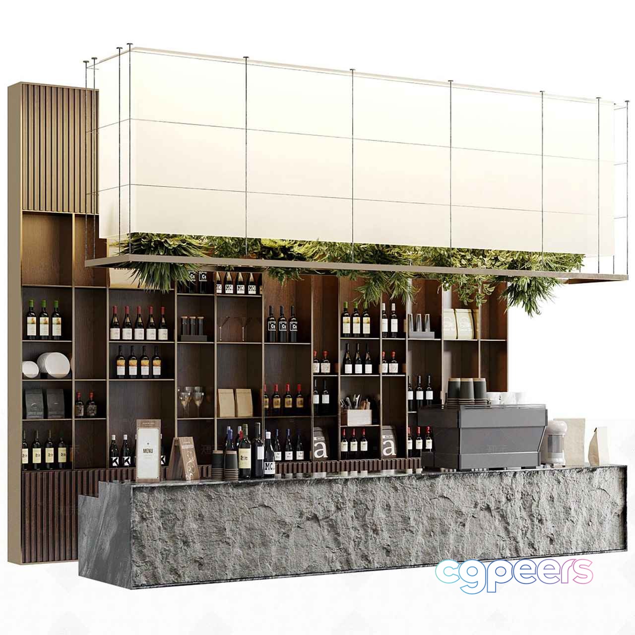 Modern Bar Setup 3D Model - 4391 - VRAY Render