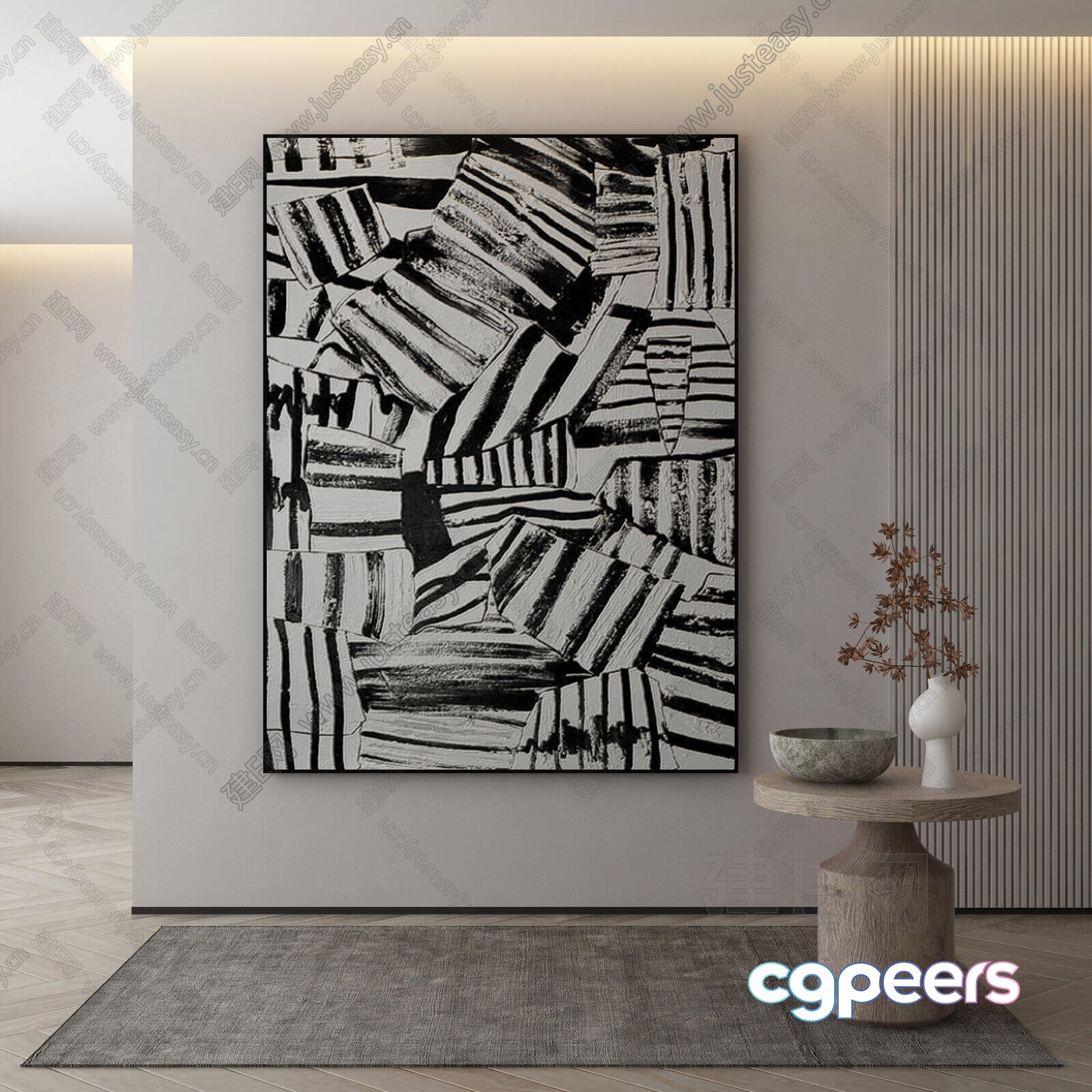 Modern Abstract Art 3D Model - 14688 - VRAY Render