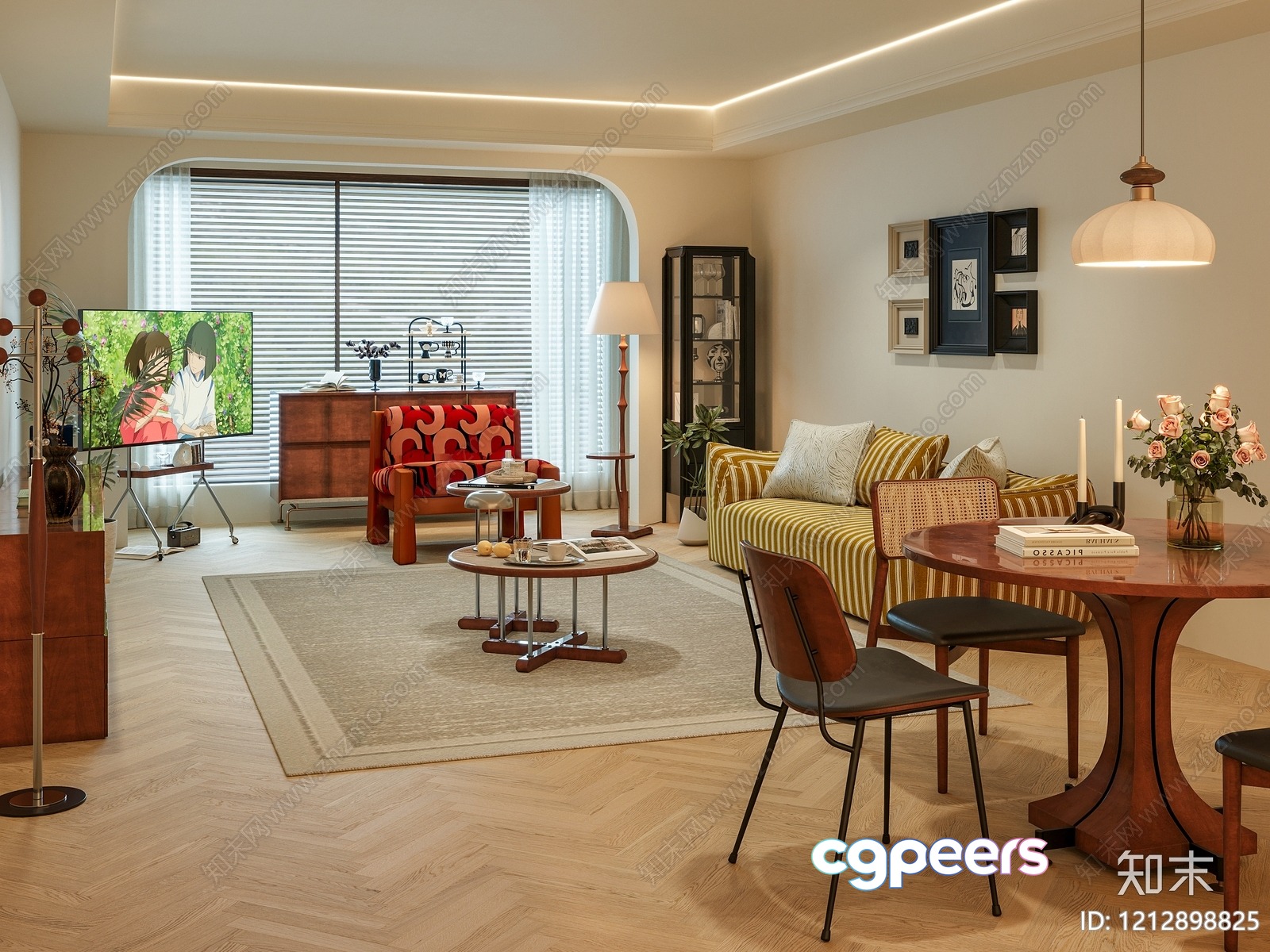 Modern Living Room 3D Model - 22751 - VRAY Render