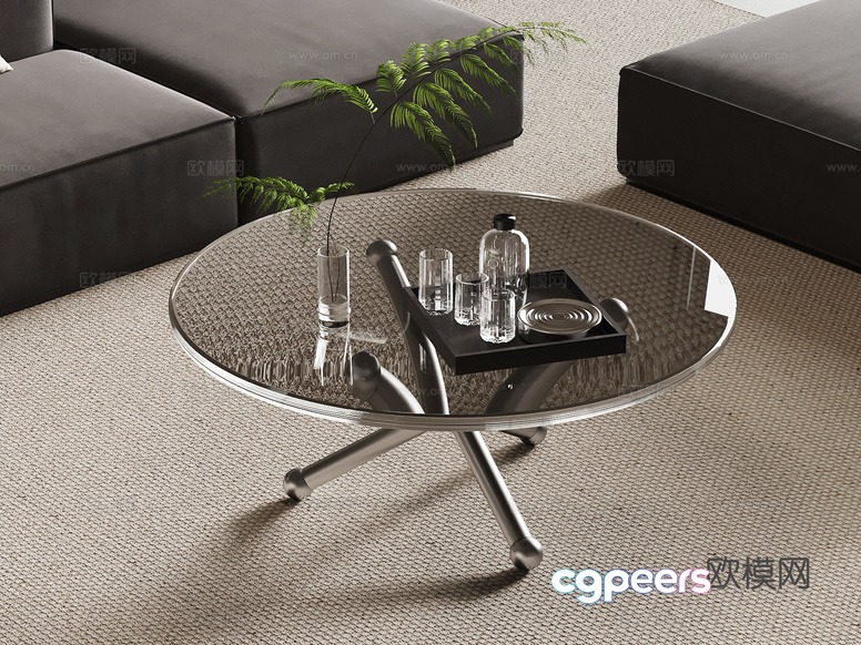 Modern Glass Coffee Table 3D Model - 5708 - VRAY Render Modern Glass Coffee Table 3D Model - 5708 - VRAY Render