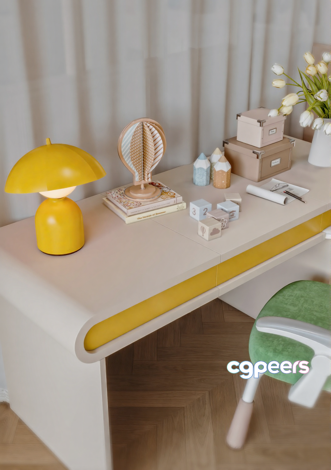 A White Desk 3D Model - 7969 - CORONA Render