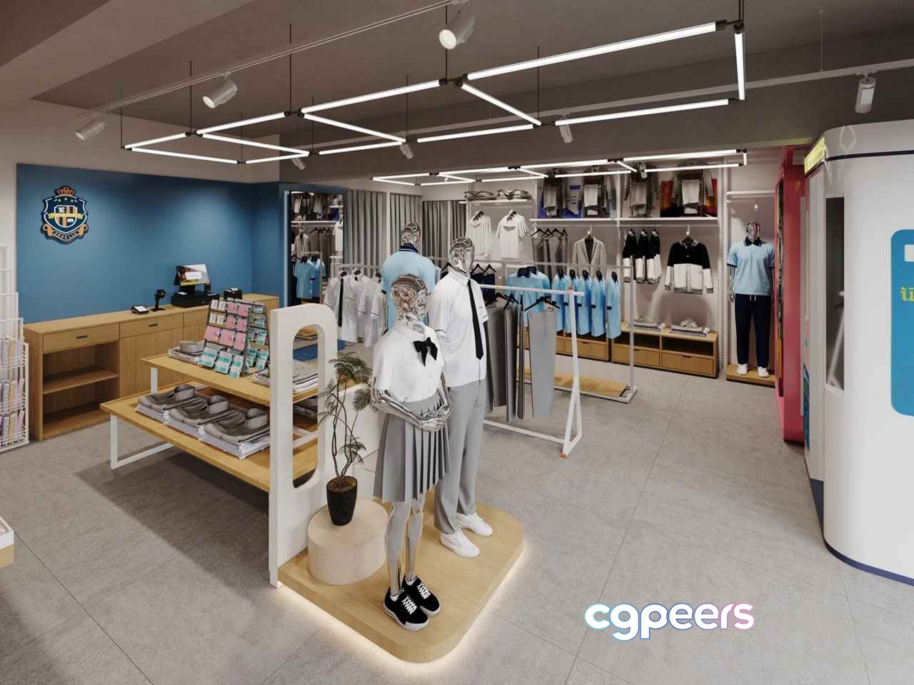 Modern School Uniform Store 3D Model - 7523 - VRAY Render