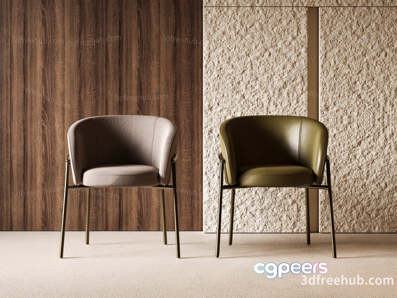 Two Chairs 3D Model - 21245 - VRAY Render Two Chairs 3D Model - 21245 - VRAY Render