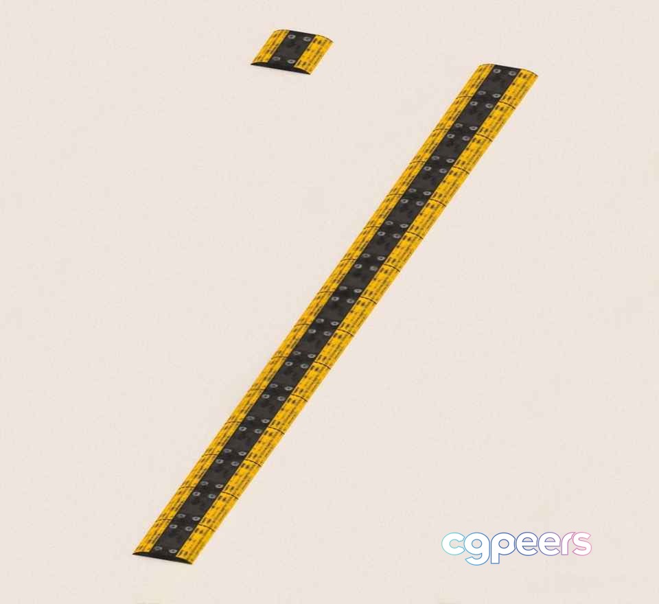 A Yellow And Black Ruler 3D Model - 1046 - VRAY Render