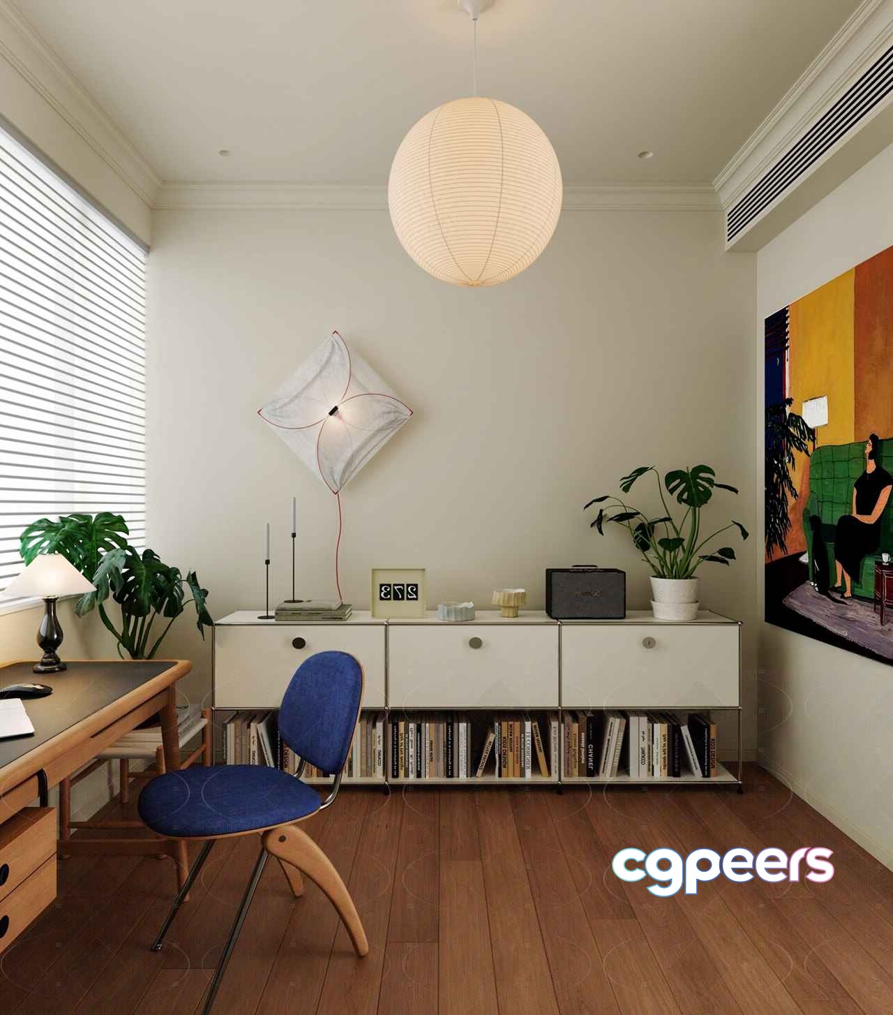 A Mid-Century Modern Desk 3D Model - 10163 - VRAY Render A Mid-Century Modern Desk 3D Model - 10163 - VRAY Render