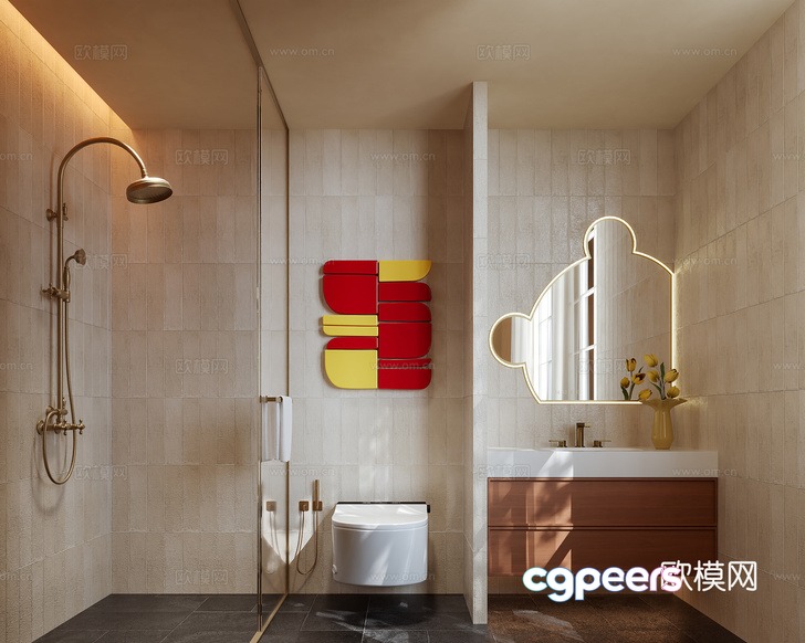 Modern Bathroom 3D Model - 18209 - CORONA Render Modern Bathroom 3D Model - 18209 - CORONA Render