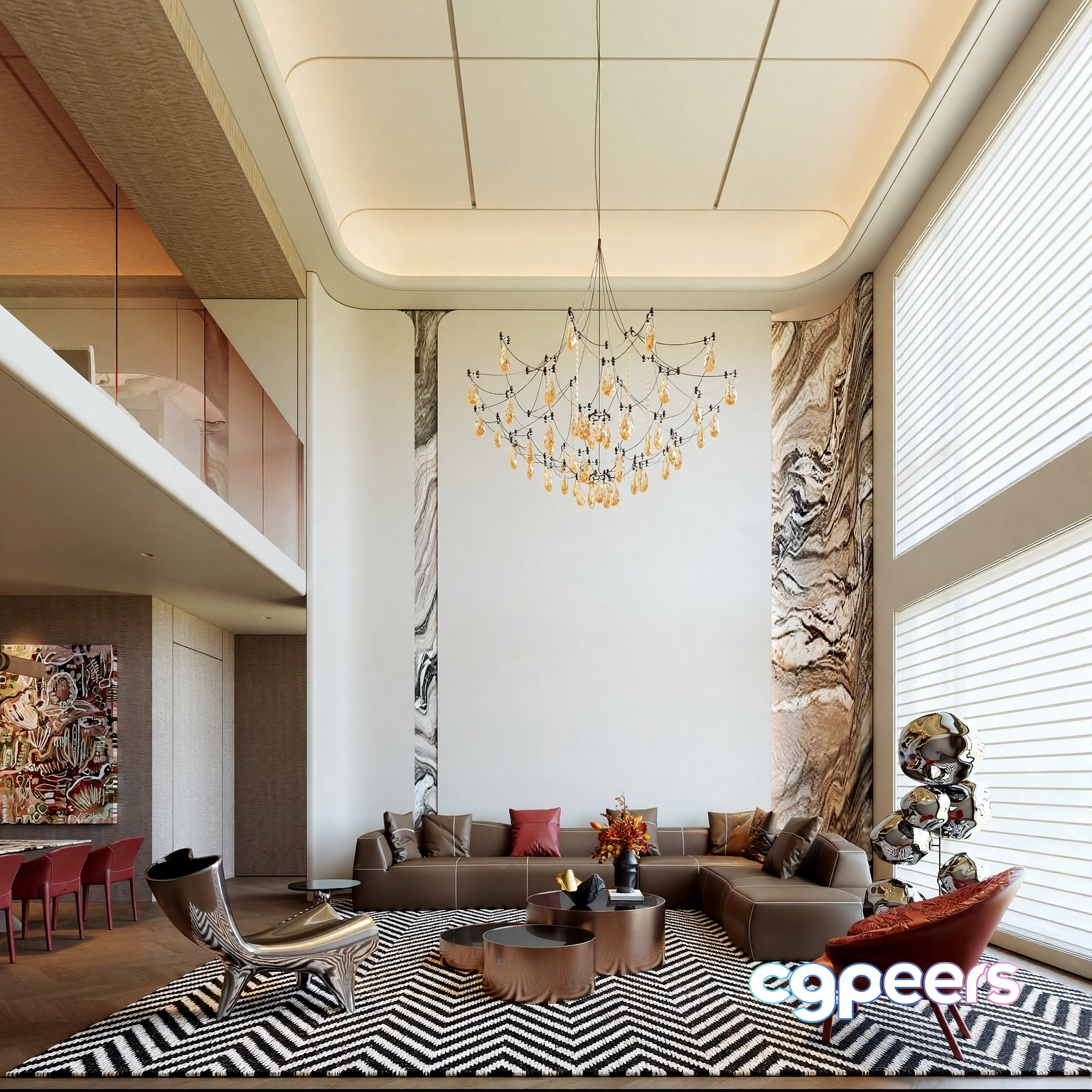 Modern Living Room 3D Model - 4496 - CORONA Render