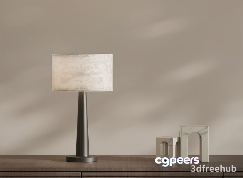 Modern Table Lamp With A Marble-Patterned Shade And A Dark Base 3D Model - 21762 - VRAY Render Modern Table Lamp With A Marble-Patterned Shade And A Dark Base 3D Model - 21762 - VRAY Render
