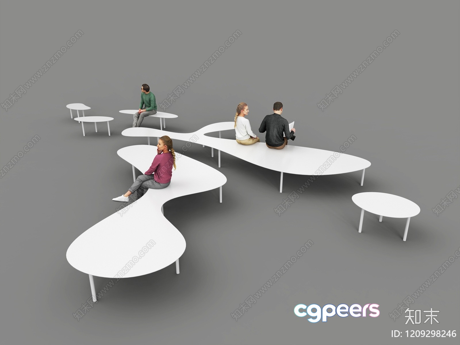 People Sitting On White Tables 3D Model - 10735 - VRAY Render People Sitting On White Tables 3D Model - 10735 - VRAY Render
