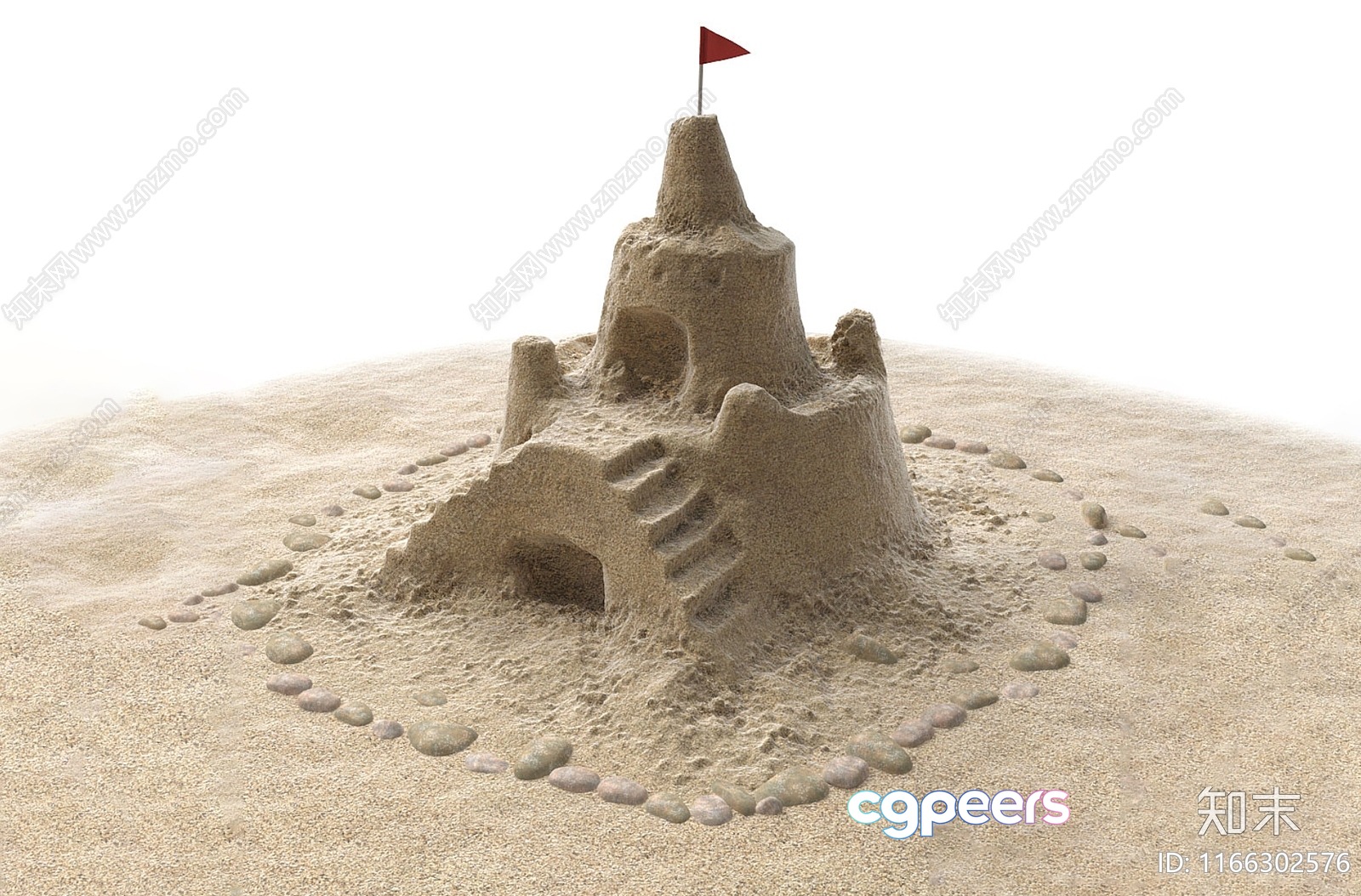 A Sandcastle 3D Model - 22365 - VRAY Render