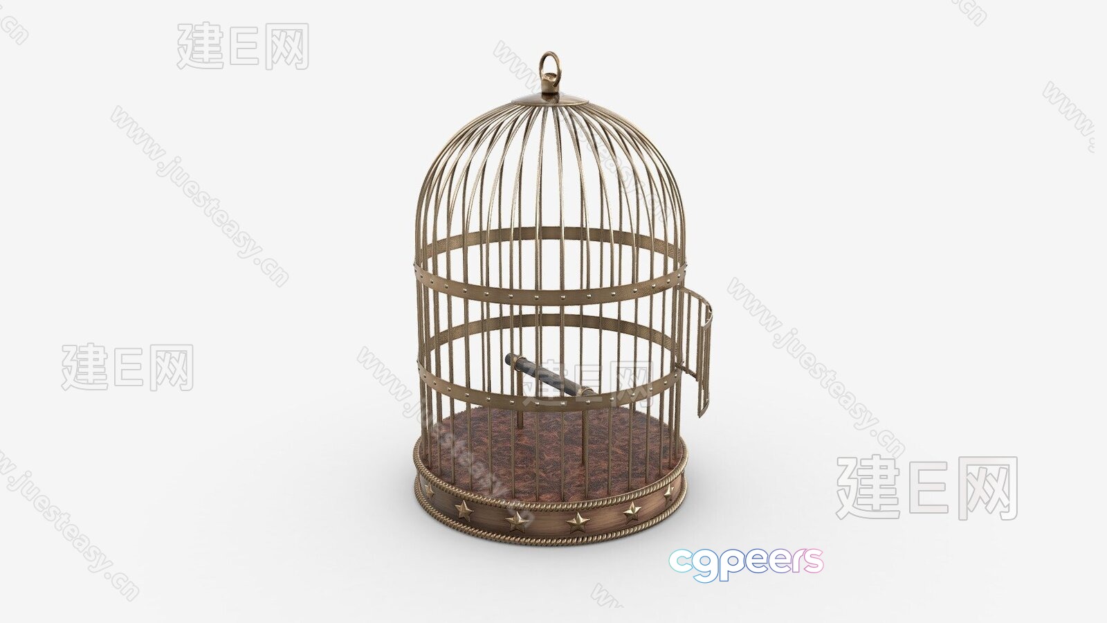 A Gold Birdcage 3D Model - 10819 - VRAY Render