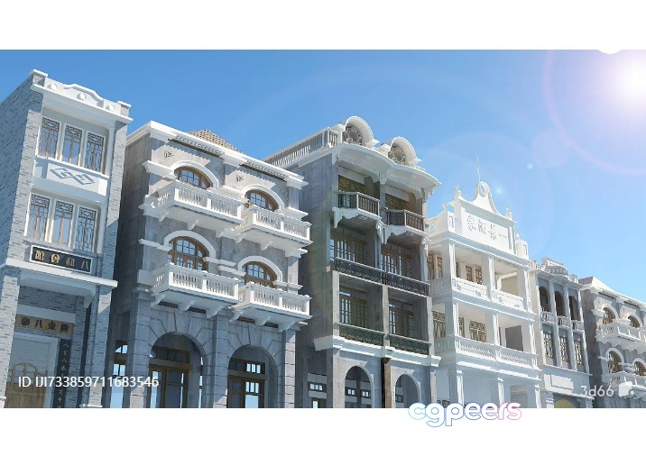 White Building 3D Model - 14010 - VRAY Render