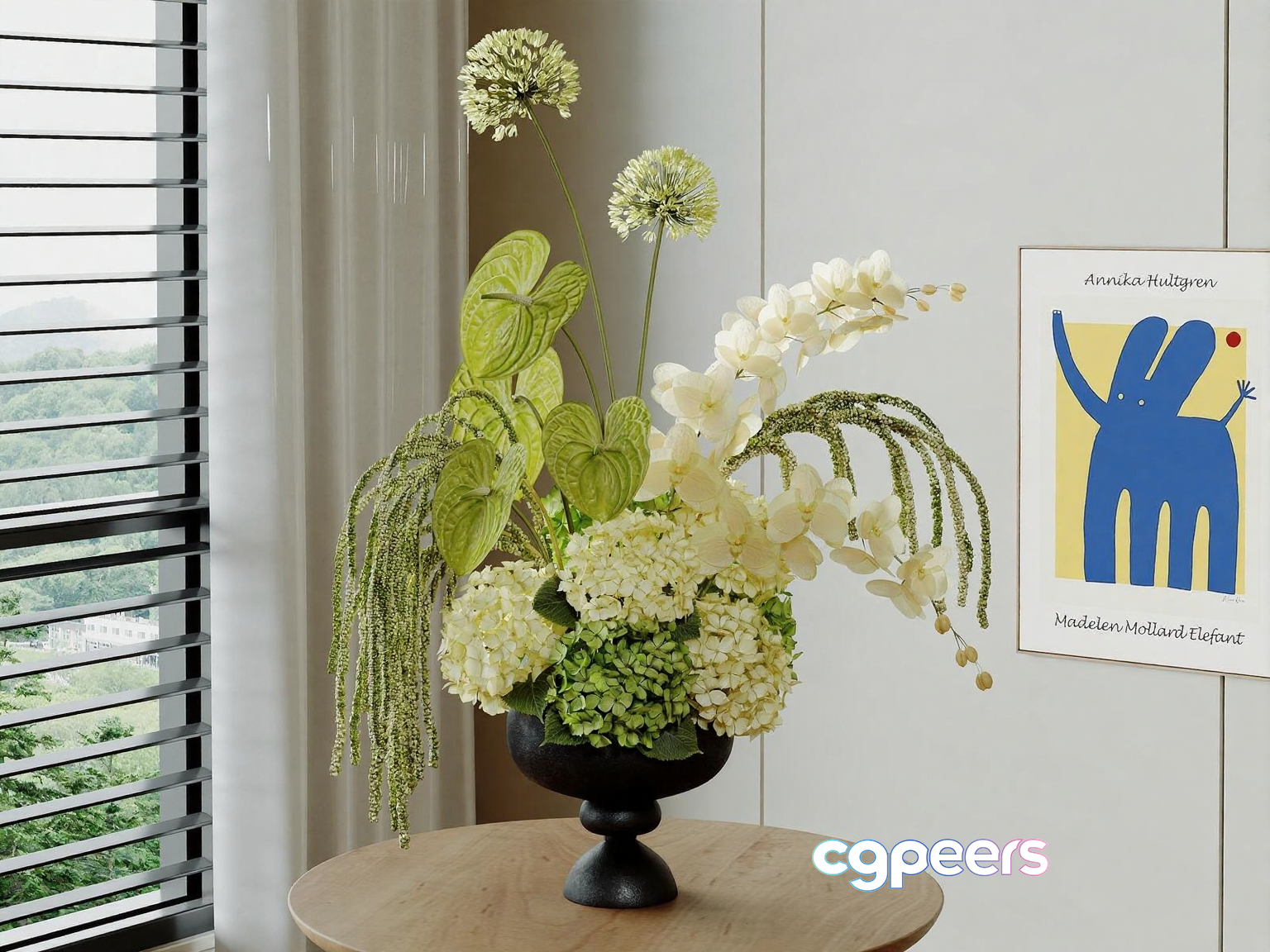 Modern Floral Arrangement 3D Model - 7009 - VRAY Render Modern Floral Arrangement 3D Model - 7009 - VRAY Render