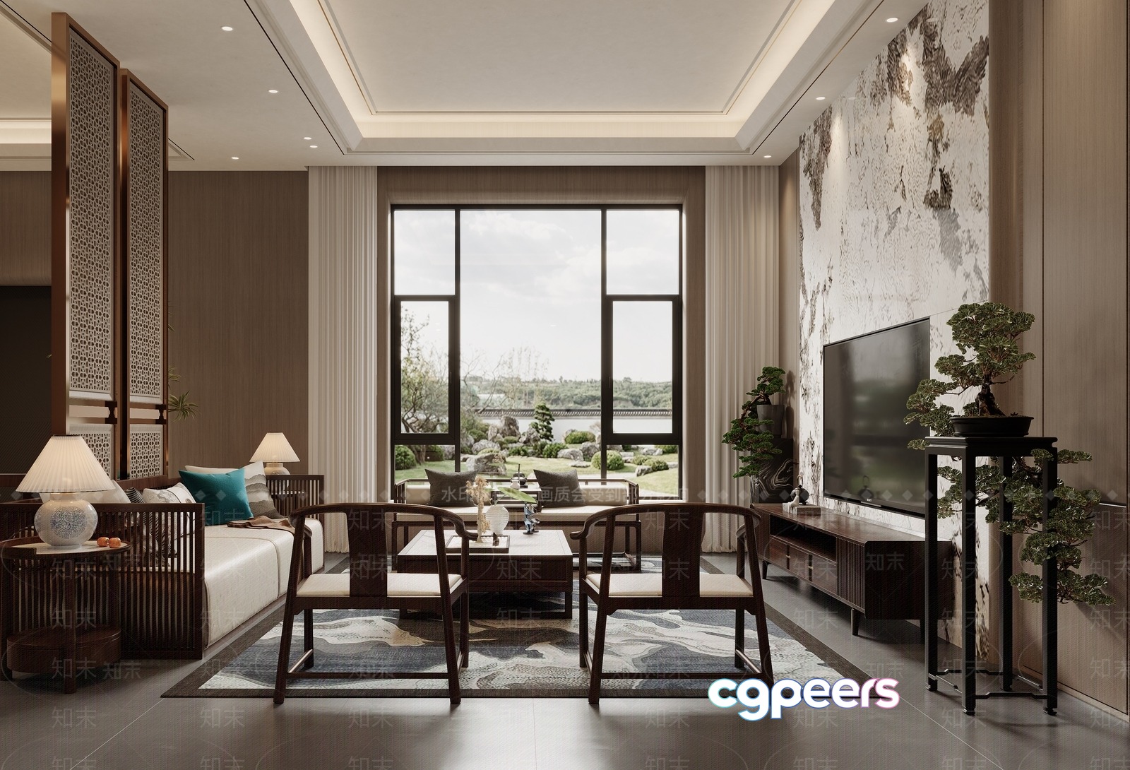 Modern Living Room 3D Model - 1989 - VRAY Render Modern Living Room 3D Model - 1989 - VRAY Render