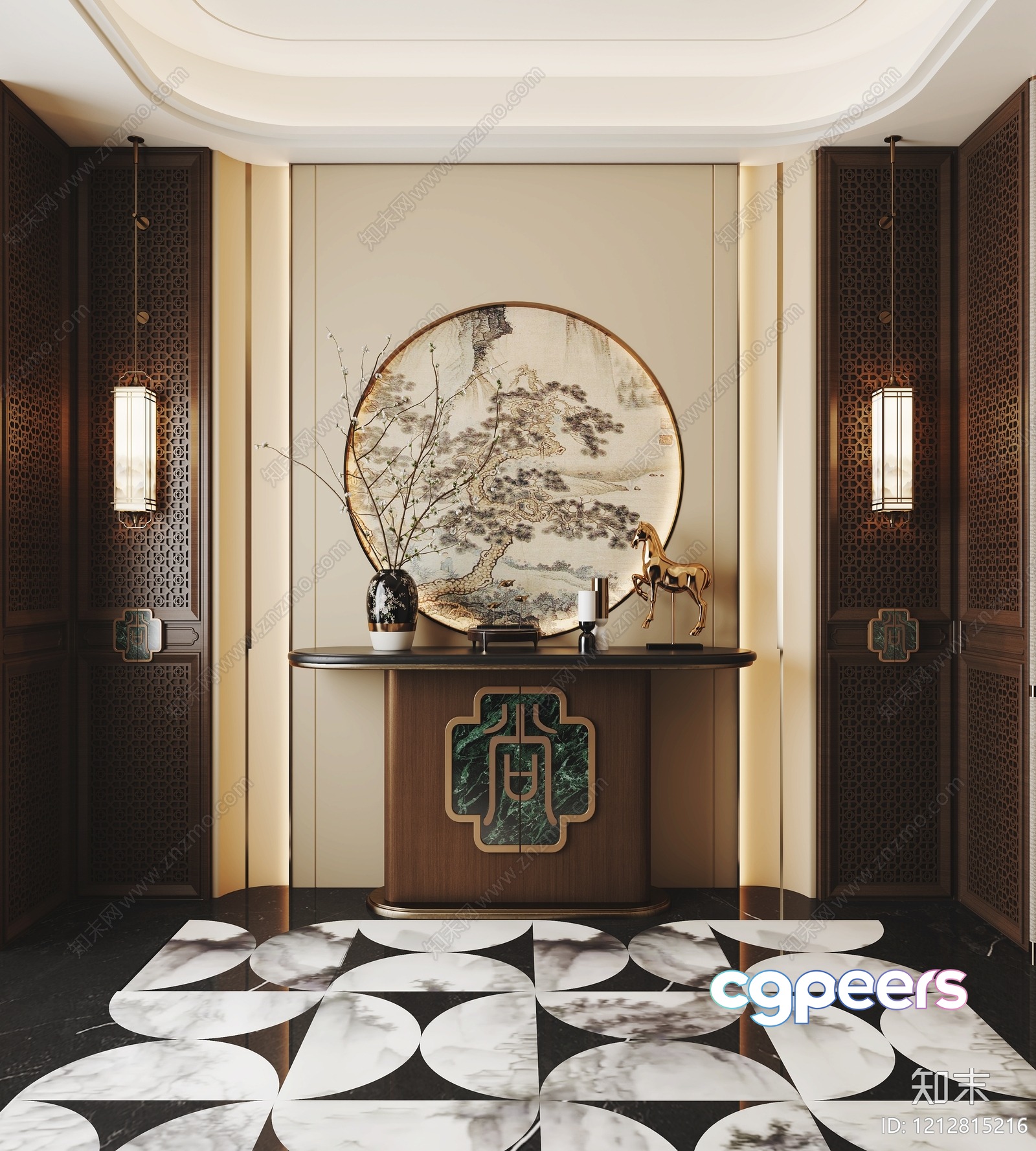 A Traditional Chinese-Style Room 3D Model - 22559 - VRAY Render