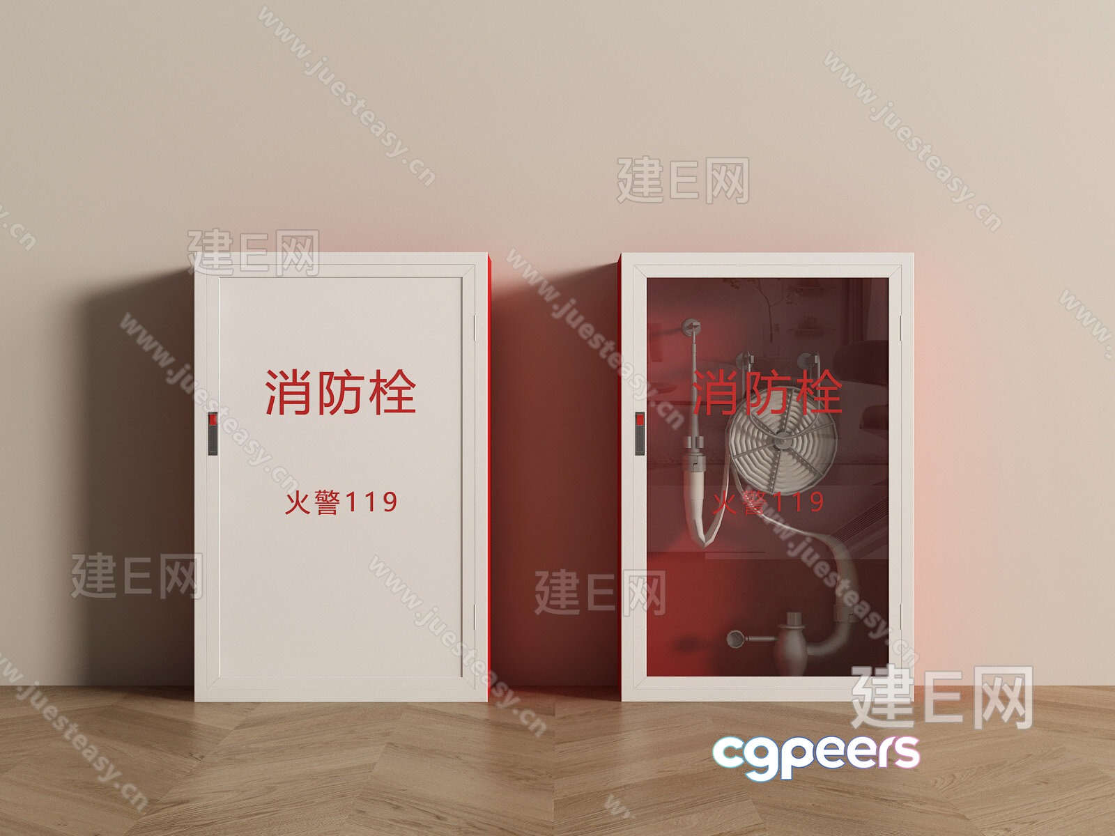 A White Door With Red Chinese Characters 3D Model - 3112 - VRAY Render A White Door With Red Chinese Characters 3D Model - 3112 - VRAY Render