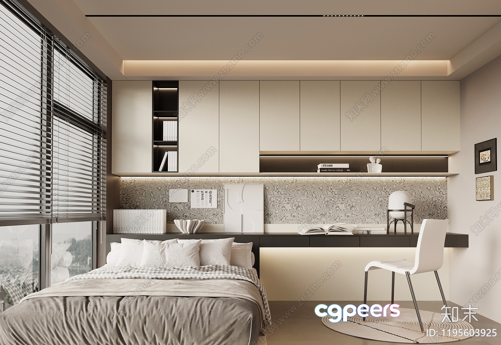 Modern Minimalist Bedroom 3D Model - 15904 - VRAY Render Modern Minimalist Bedroom 3D Model - 15904 - VRAY Render