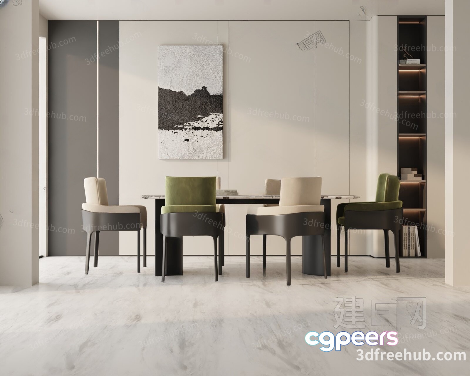 Modern Dining Room 3D Model - 20945 - VRAY Render Modern Dining Room 3D Model - 20945 - VRAY Render