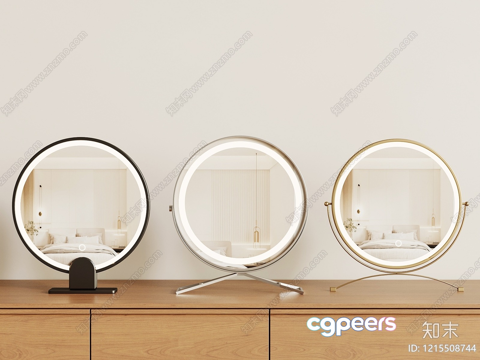 Modern Round Mirrors 3D Model - 14157 - VRAY Render Modern Round Mirrors 3D Model - 14157 - VRAY Render