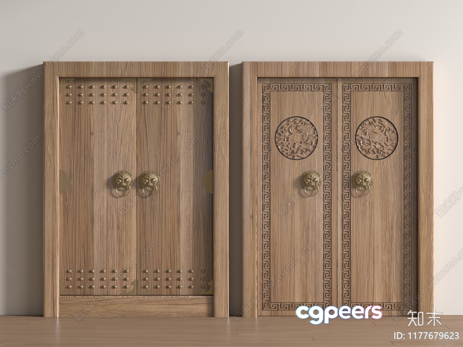 Wooden Decorative Doors 3D Model - 6122 - VRAY Render Wooden Decorative Doors 3D Model - 6122 - VRAY Render