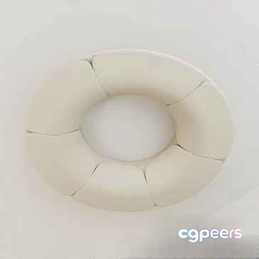 White Circular Light Fixture 3D Model - 20618 - CORONA Render