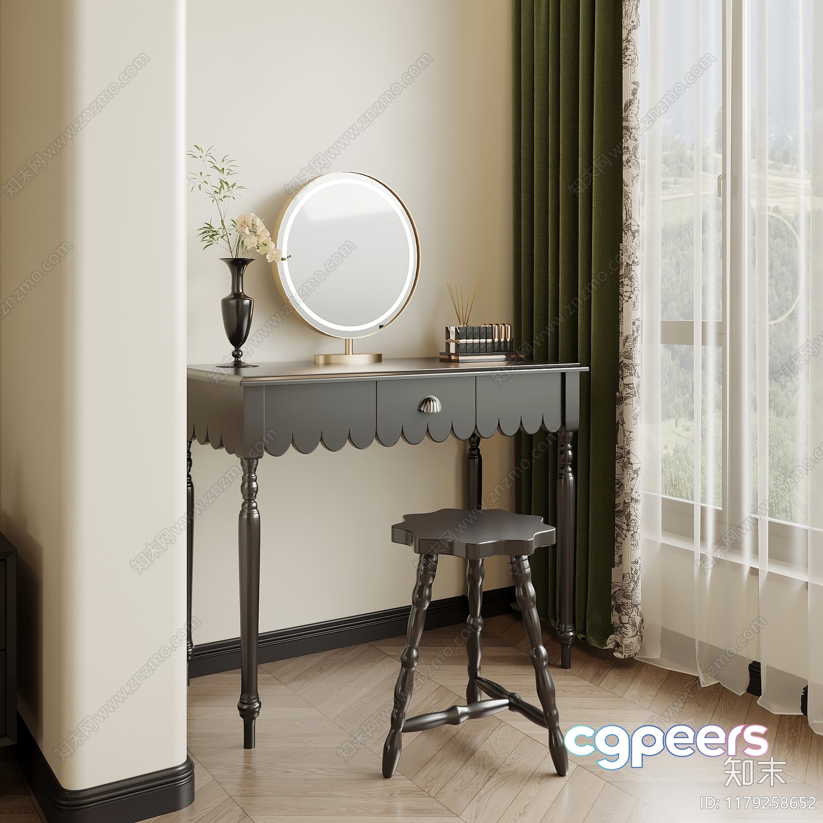 Cozy Dressing Table 3D Model - 8532 - VRAY Render Cozy Dressing Table 3D Model - 8532 - VRAY Render