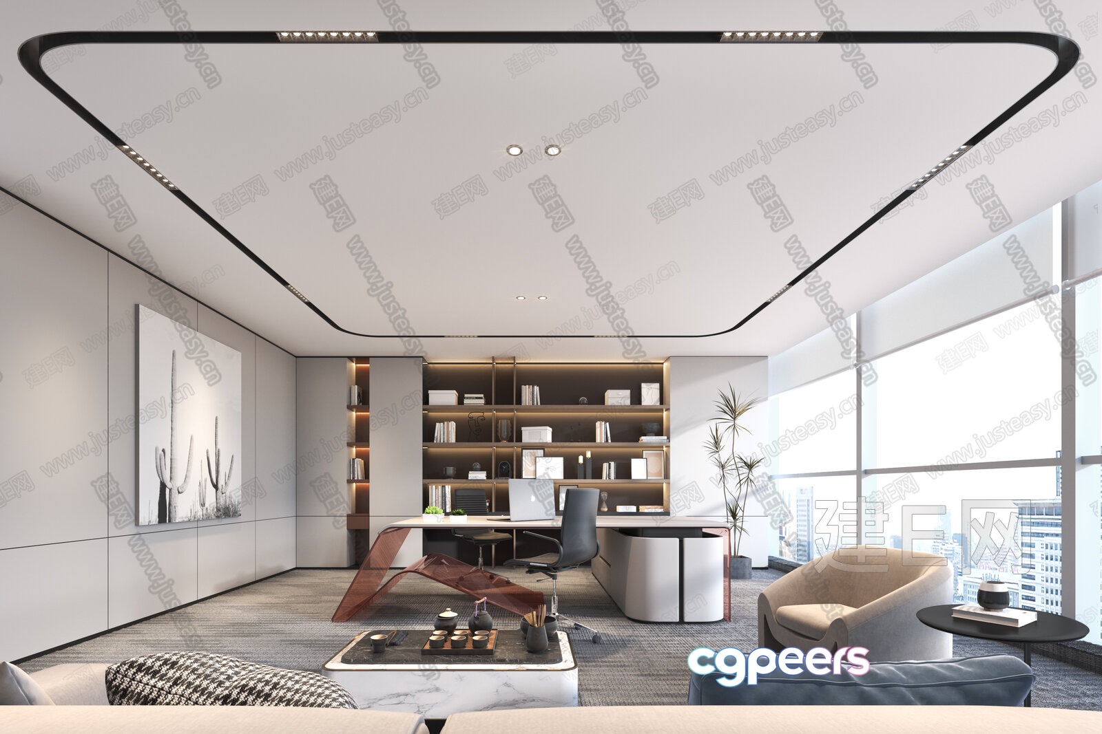 Modern Office Space 3D Model - 6067 - VRAY Render Modern Office Space 3D Model - 6067 - VRAY Render