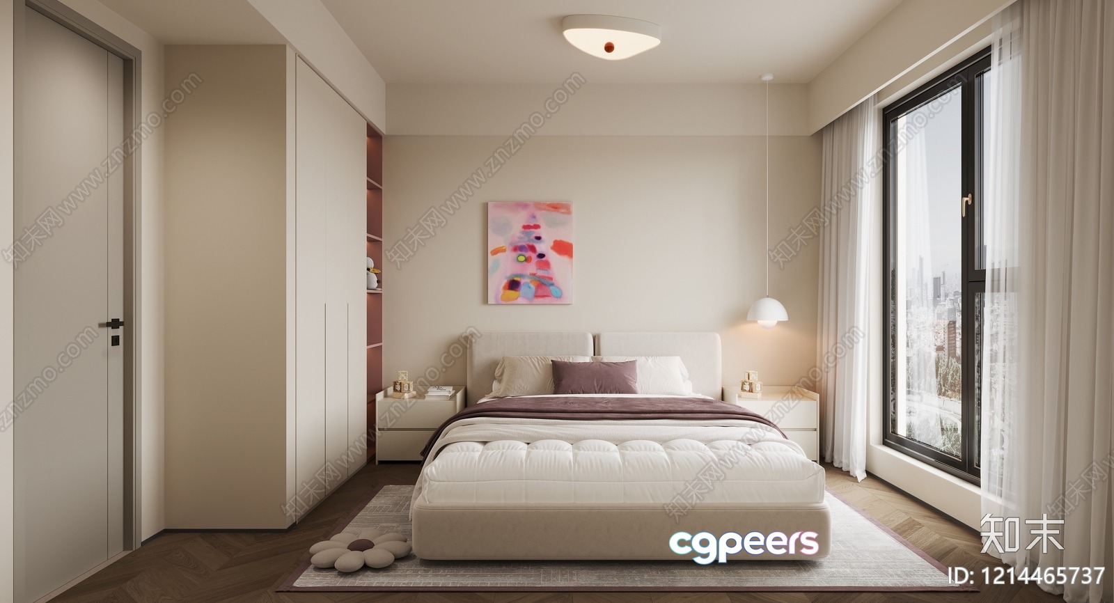 Cozy Modern Bedroom 3D Model - 22838 - VRAY Render