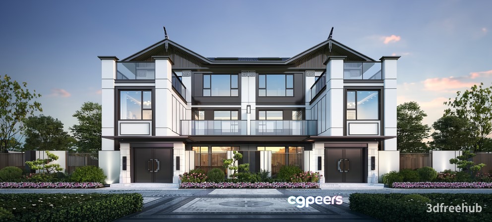 Modern Townhouse 3D Model - 21163 - VRAY Render Modern Townhouse 3D Model - 21163 - VRAY Render